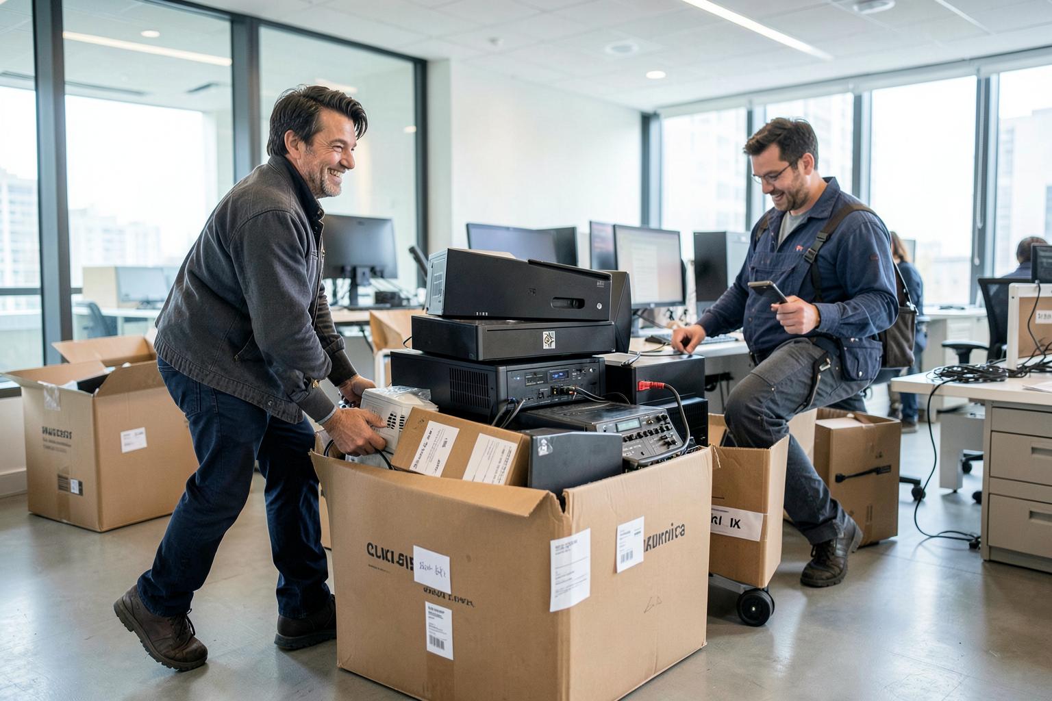 Royal Packers and Movers crew preparing an office move